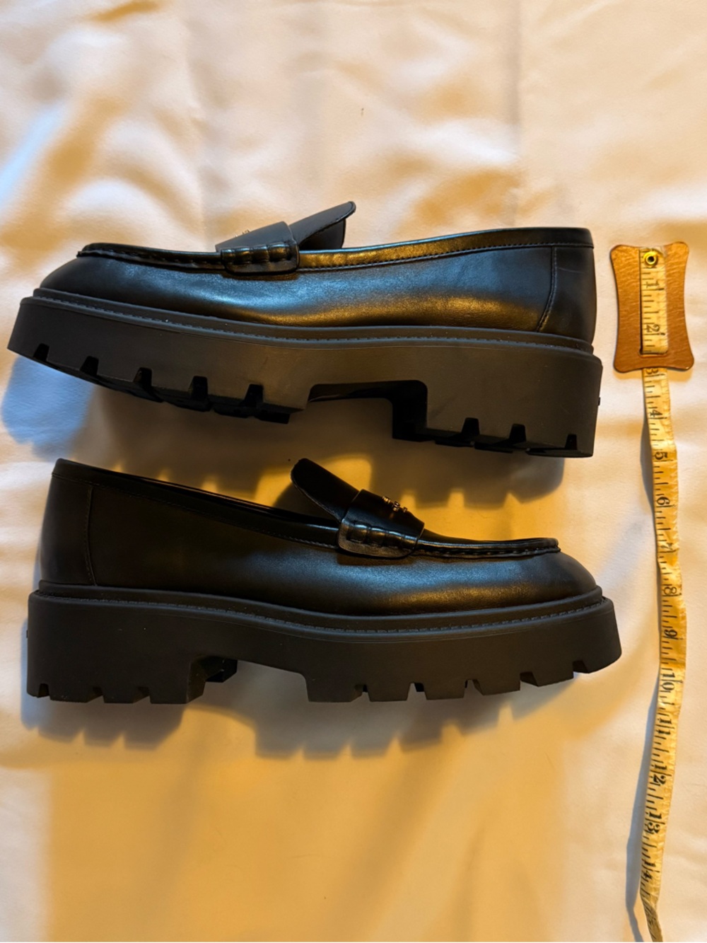 Coach Ruthie Black Leather Platform Loafers 43 (11B) - Picture 4 of 5